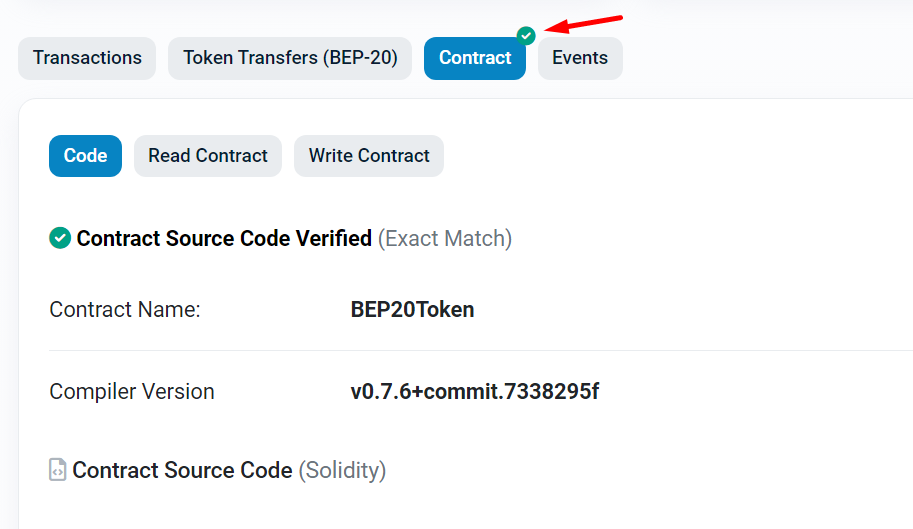 Xác minh tick xanh token bep20