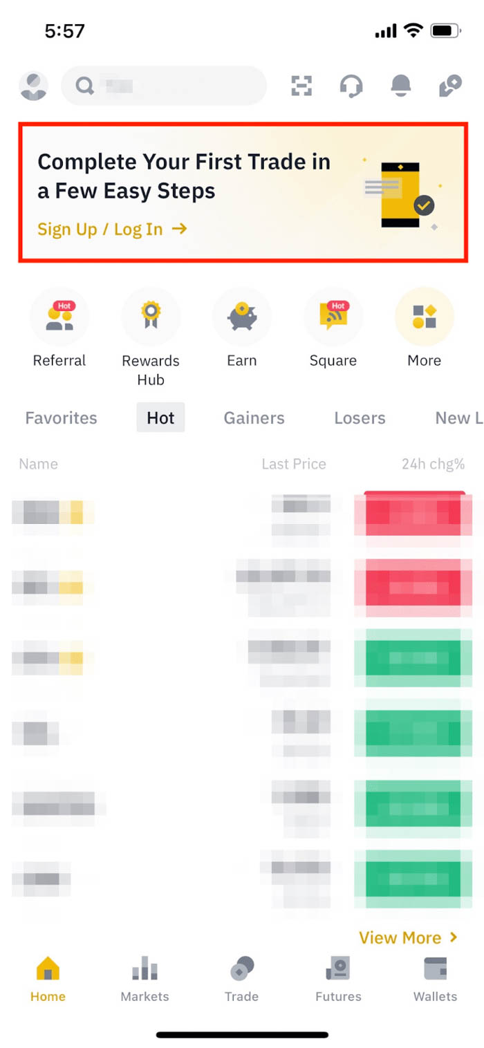 dang ky binance tren dien thoai