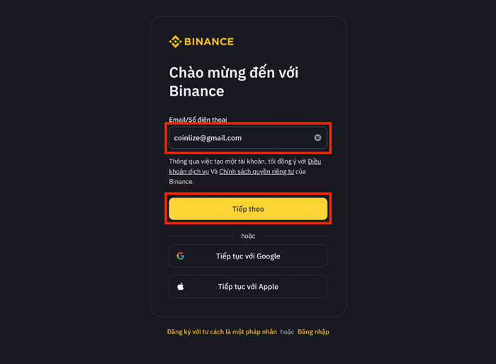 huong dan dang ky binance bang may tinh