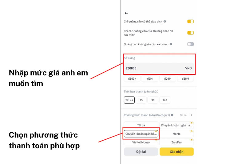 cac buoc mua usdt bang vnd